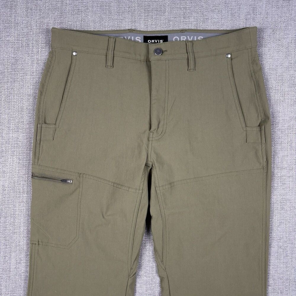 Orvis Men’s Tech Cargo Pants 34x30 Olive Green “Cordura” Stretch Gorpcore Nylon - Picture 3 of 11